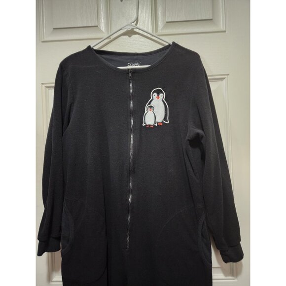 Nick & Nora Penguin One Piece Footed Sleeper Pajamas Jumpsuit PJs Size Medium - Picture 4 of 9